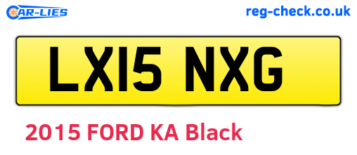 LX15NXG are the vehicle registration plates.