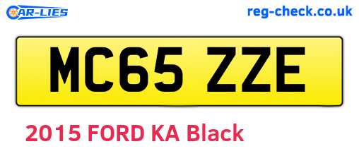 MC65ZZE are the vehicle registration plates.
