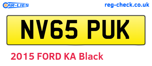 NV65PUK are the vehicle registration plates.