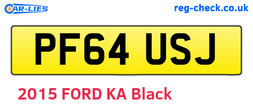 PF64USJ are the vehicle registration plates.