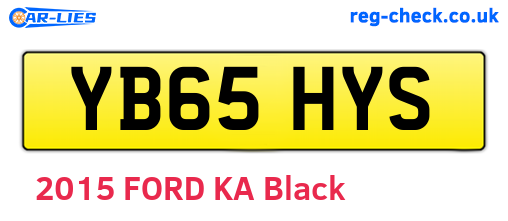 YB65HYS are the vehicle registration plates.