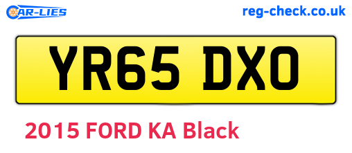 YR65DXO are the vehicle registration plates.