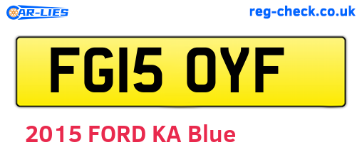 FG15OYF are the vehicle registration plates.
