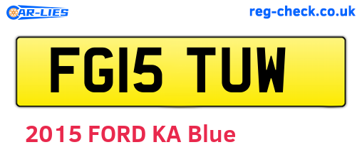 FG15TUW are the vehicle registration plates.