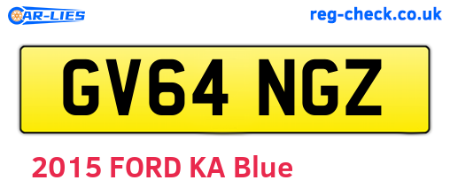 GV64NGZ are the vehicle registration plates.