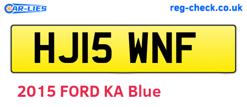 HJ15WNF are the vehicle registration plates.