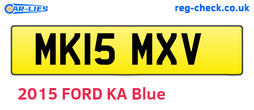 MK15MXV are the vehicle registration plates.