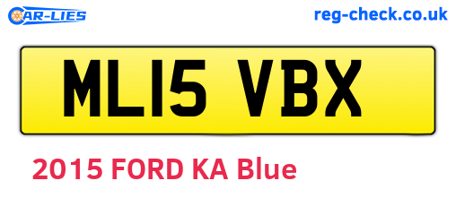 ML15VBX are the vehicle registration plates.