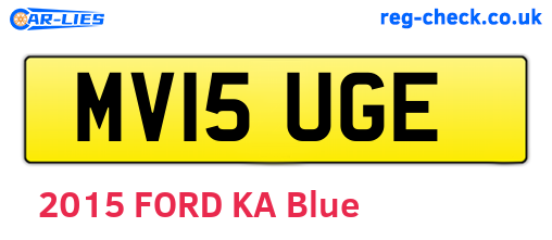 MV15UGE are the vehicle registration plates.