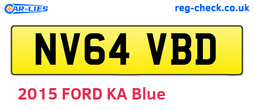NV64VBD are the vehicle registration plates.