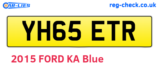 YH65ETR are the vehicle registration plates.