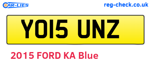YO15UNZ are the vehicle registration plates.