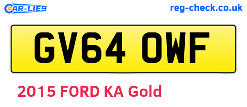 GV64OWF are the vehicle registration plates.