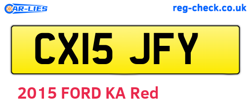 CX15JFY are the vehicle registration plates.