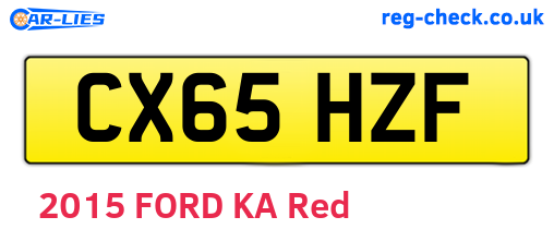 CX65HZF are the vehicle registration plates.