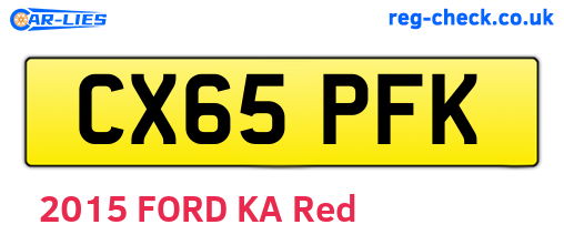 CX65PFK are the vehicle registration plates.