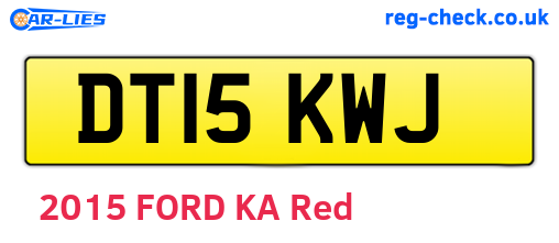 DT15KWJ are the vehicle registration plates.