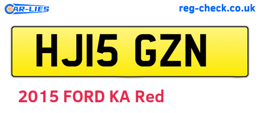 HJ15GZN are the vehicle registration plates.