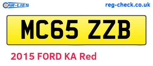 MC65ZZB are the vehicle registration plates.