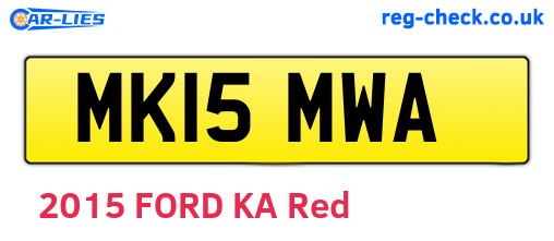 MK15MWA are the vehicle registration plates.