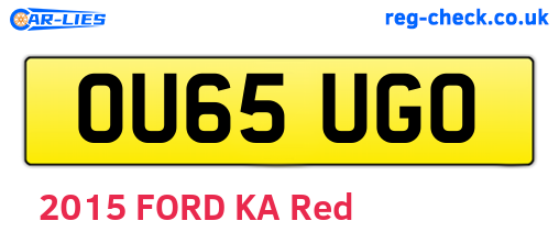 OU65UGO are the vehicle registration plates.