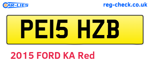 PE15HZB are the vehicle registration plates.