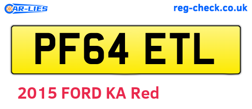 PF64ETL are the vehicle registration plates.