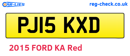 PJ15KXD are the vehicle registration plates.