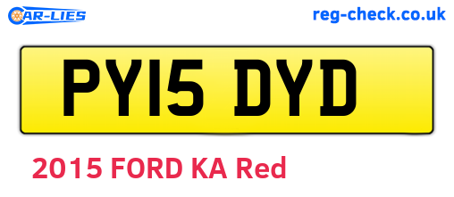 PY15DYD are the vehicle registration plates.