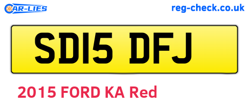 SD15DFJ are the vehicle registration plates.