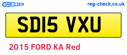 SD15VXU are the vehicle registration plates.