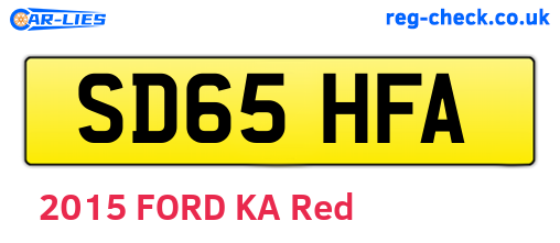 SD65HFA are the vehicle registration plates.