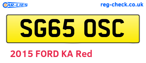 SG65OSC are the vehicle registration plates.
