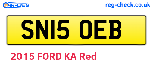 SN15OEB are the vehicle registration plates.
