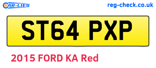 ST64PXP are the vehicle registration plates.