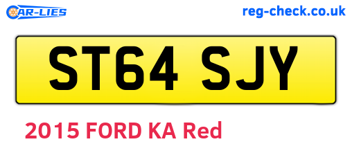 ST64SJY are the vehicle registration plates.