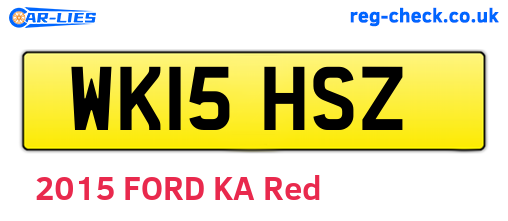 WK15HSZ are the vehicle registration plates.