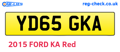 YD65GKA are the vehicle registration plates.