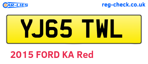 YJ65TWL are the vehicle registration plates.