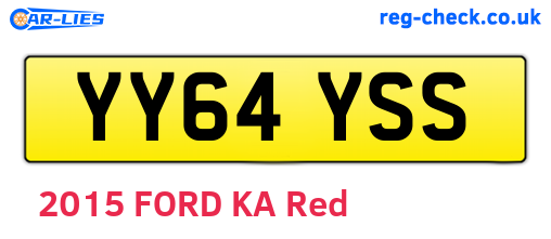 YY64YSS are the vehicle registration plates.