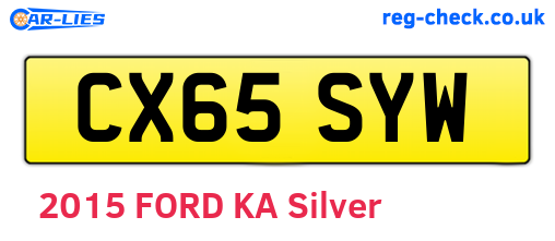 CX65SYW are the vehicle registration plates.