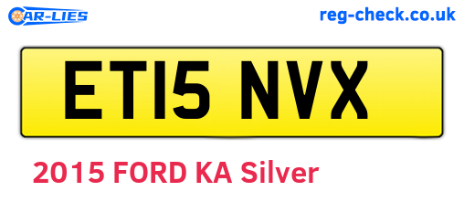 ET15NVX are the vehicle registration plates.