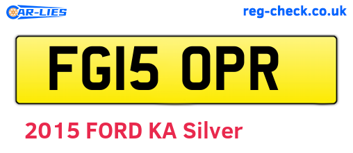 FG15OPR are the vehicle registration plates.