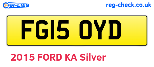 FG15OYD are the vehicle registration plates.