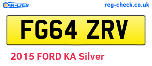 FG64ZRV are the vehicle registration plates.