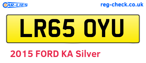 LR65OYU are the vehicle registration plates.