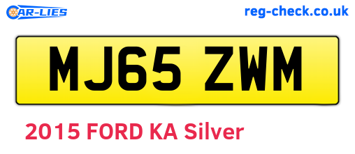 MJ65ZWM are the vehicle registration plates.