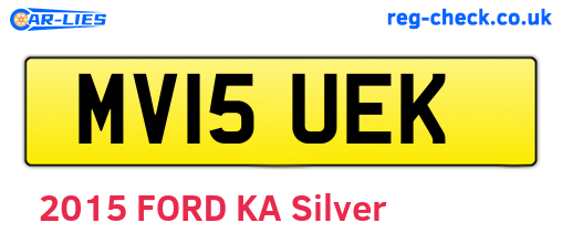 MV15UEK are the vehicle registration plates.