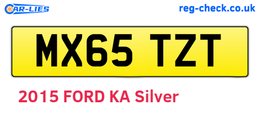 MX65TZT are the vehicle registration plates.
