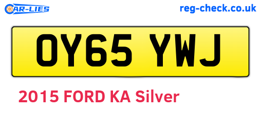 OY65YWJ are the vehicle registration plates.